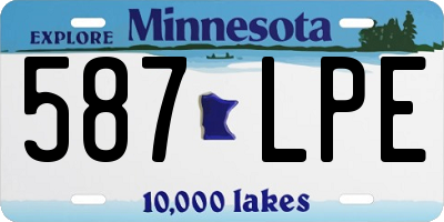 MN license plate 587LPE