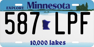 MN license plate 587LPF