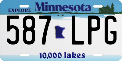 MN license plate 587LPG