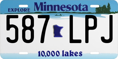 MN license plate 587LPJ