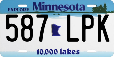 MN license plate 587LPK