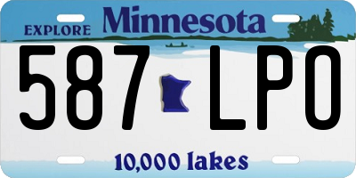 MN license plate 587LPO