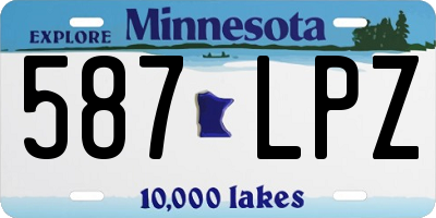MN license plate 587LPZ