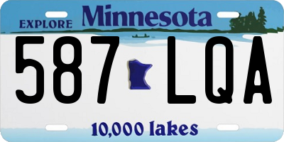 MN license plate 587LQA