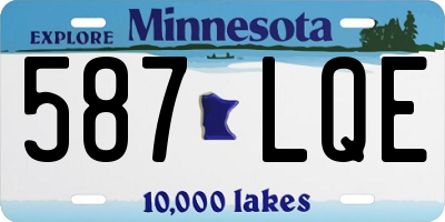 MN license plate 587LQE