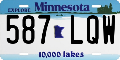 MN license plate 587LQW