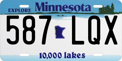 MN license plate 587LQX