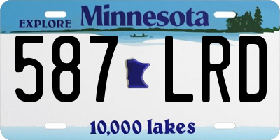 MN license plate 587LRD