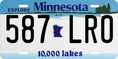 MN license plate 587LRO