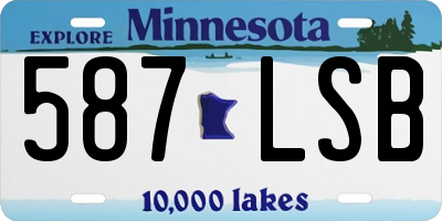MN license plate 587LSB