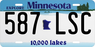 MN license plate 587LSC