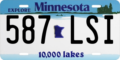 MN license plate 587LSI