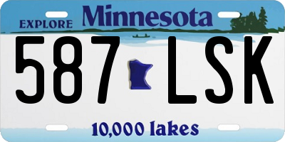 MN license plate 587LSK
