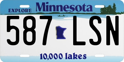 MN license plate 587LSN