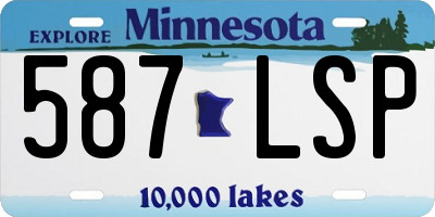 MN license plate 587LSP