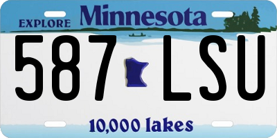 MN license plate 587LSU
