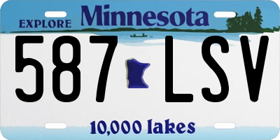 MN license plate 587LSV