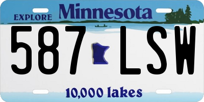 MN license plate 587LSW