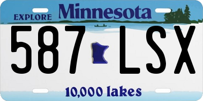 MN license plate 587LSX
