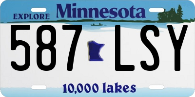 MN license plate 587LSY