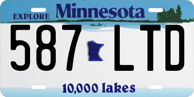 MN license plate 587LTD