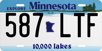 MN license plate 587LTF