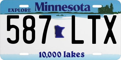 MN license plate 587LTX