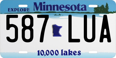 MN license plate 587LUA