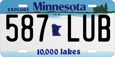 MN license plate 587LUB