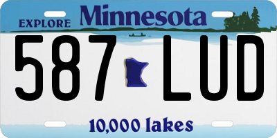 MN license plate 587LUD