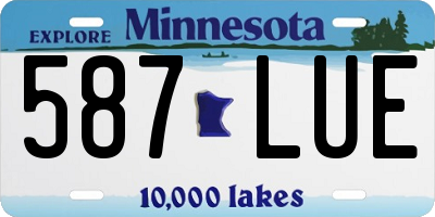 MN license plate 587LUE