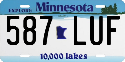 MN license plate 587LUF