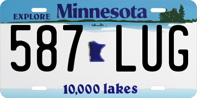 MN license plate 587LUG