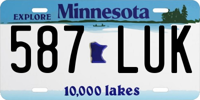 MN license plate 587LUK