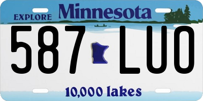 MN license plate 587LUO