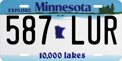 MN license plate 587LUR