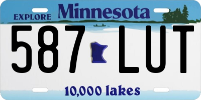 MN license plate 587LUT