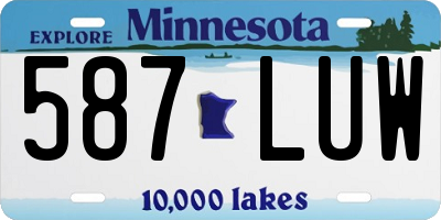 MN license plate 587LUW