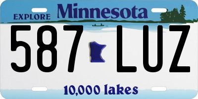 MN license plate 587LUZ
