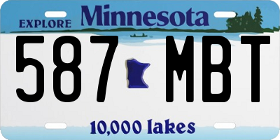 MN license plate 587MBT