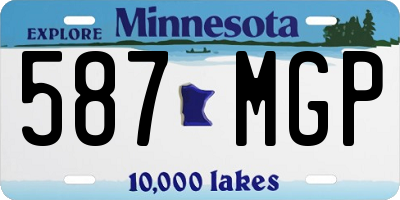 MN license plate 587MGP