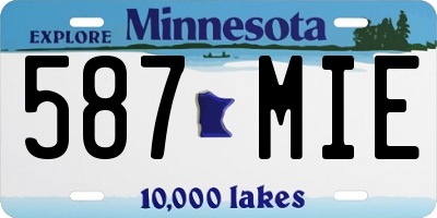 MN license plate 587MIE