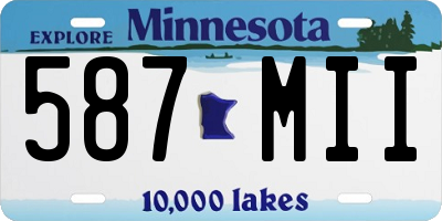 MN license plate 587MII