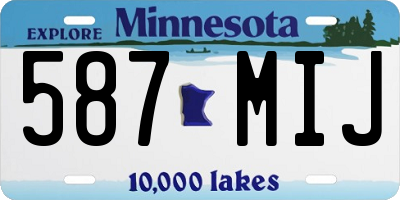 MN license plate 587MIJ