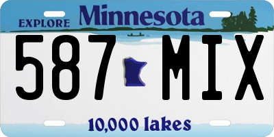 MN license plate 587MIX