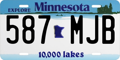 MN license plate 587MJB