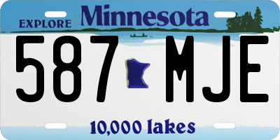 MN license plate 587MJE