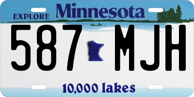 MN license plate 587MJH