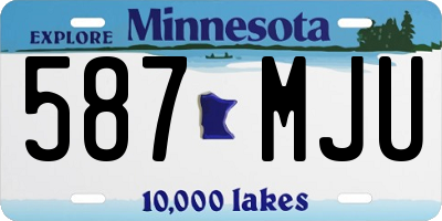 MN license plate 587MJU
