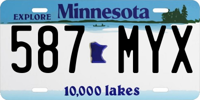 MN license plate 587MYX